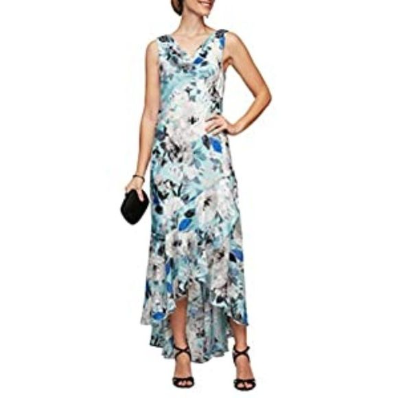Alex Evenings Women's Tea Length Printed Dress